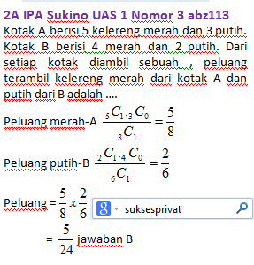 Peluang Terambil Kelereng Merah Dari Kotak A Putih B Suksesprivat<script async src=