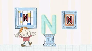 A boy appears at the N museum. Sesame Street Alphabet Songs