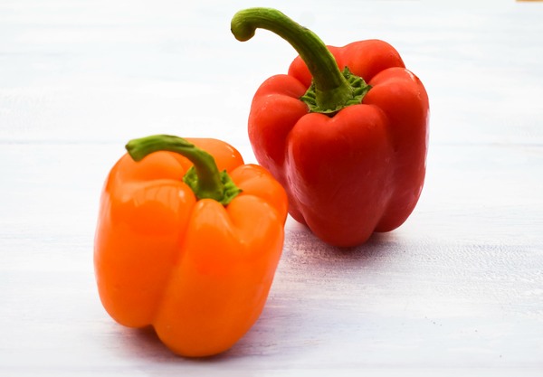 red and orange bell peppers