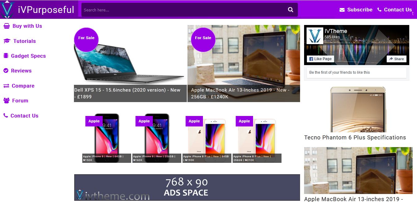 iVPurposeful Premium Blogger Template Lailac Color Scheme