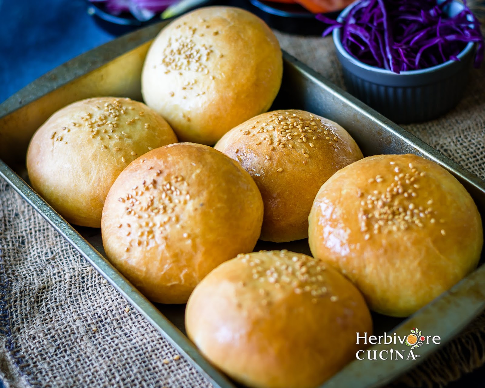 Herbivore Cucina Homemade Sesame Seed Burger Buns