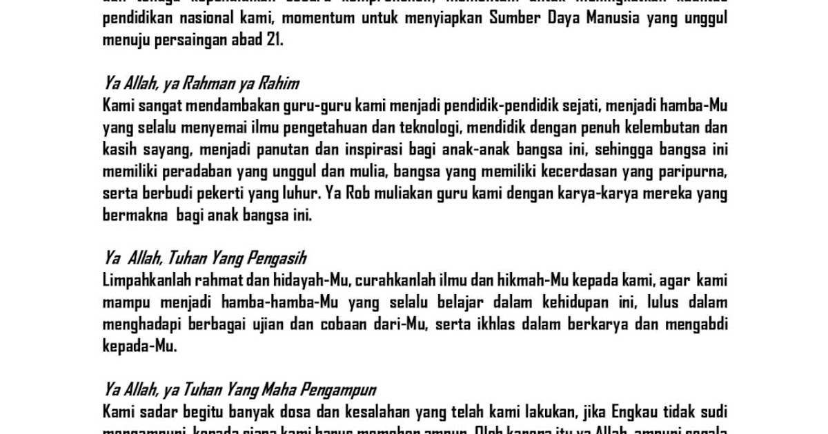 Download Doa Hari Guru Nasional Tahun 2019 PDF - Tomatalikuang.com