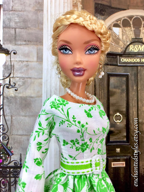  Green and White My Scene Barbie Doll Dress