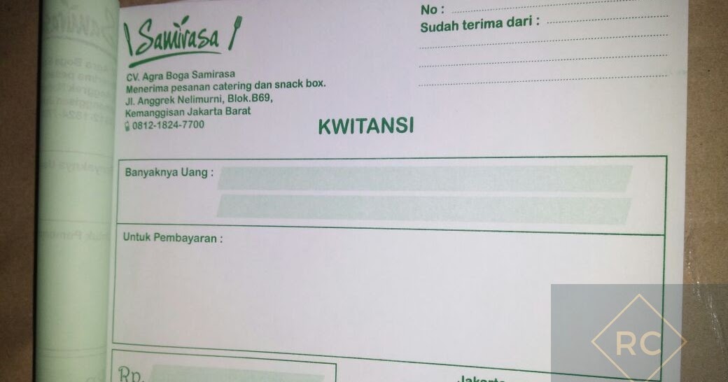 Contoh Kwitansi Pembayaran Catering Modif W