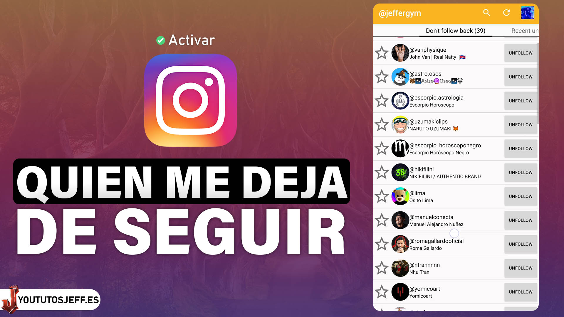 Saber QUIEN ME DEJA DE SEGUIR en Instagram Saber QUIEN ME DEJA DE SEGUIR en Instagram