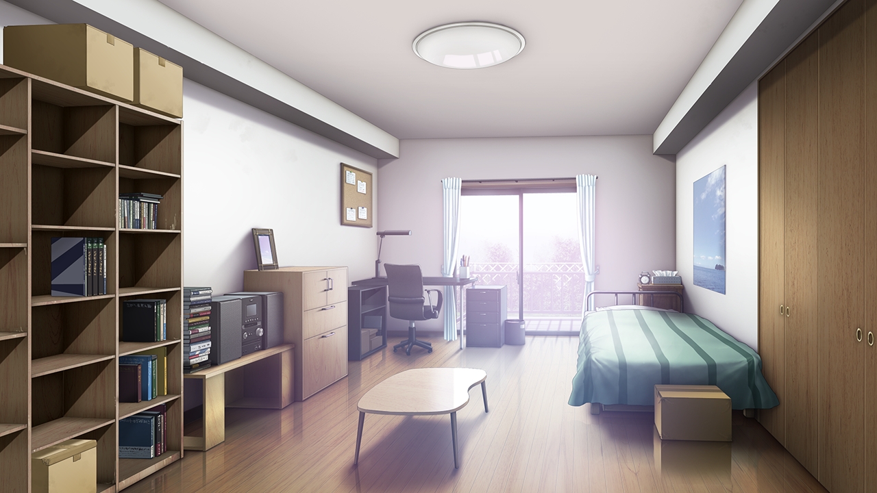 Anime Landscape Big Student Bedroom (Anime Background)