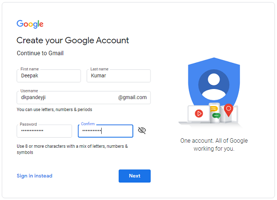 create Gmail ID 