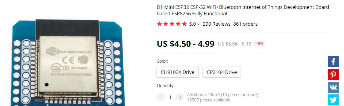 ESP32 D1 Mini with CH9102X UART