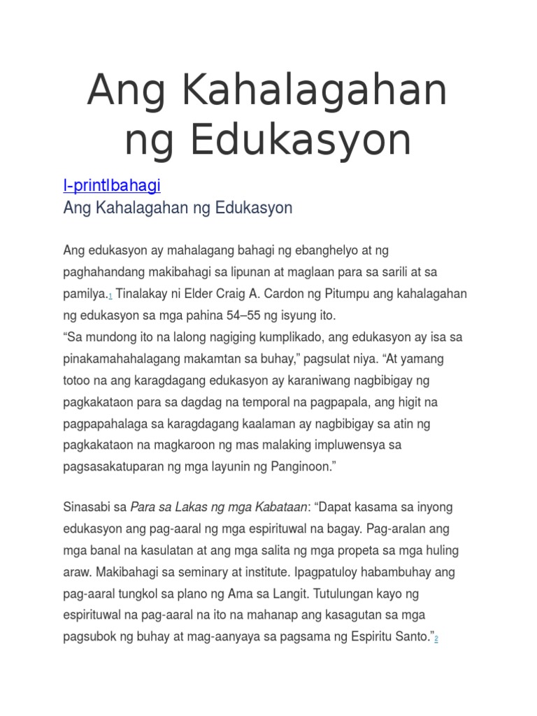 kahalagahan ng edukasyon - philippin news collections