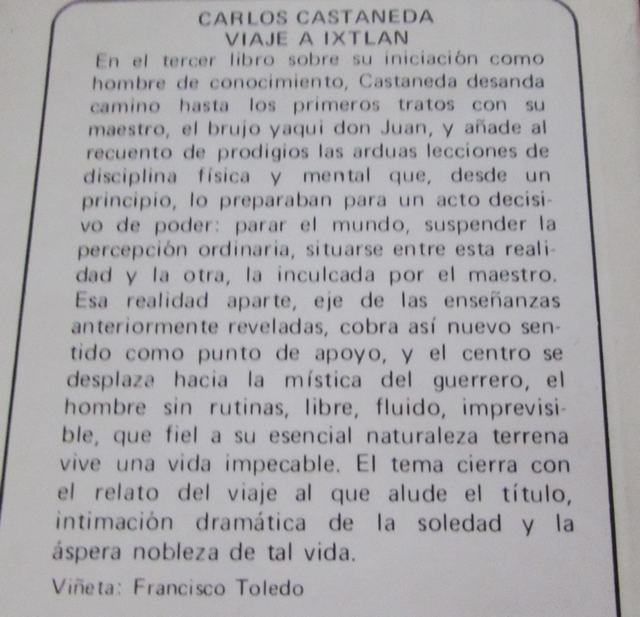 El Gato del Espejo: Literatura desde Traslasierra: Citas de Viaje a Ixtlán,  (1973) 2º Parte, Carlos Castaneda