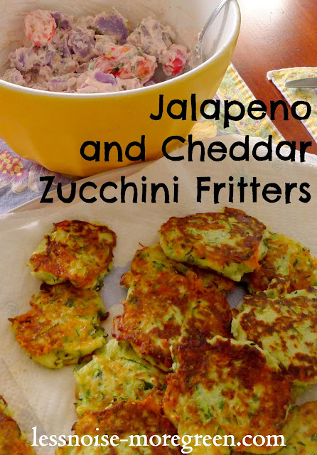 Less Noise, More Green: Jalapeno and Cheddar Zucchini Fritters