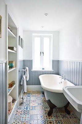 Bathroom floor tiles for cottage