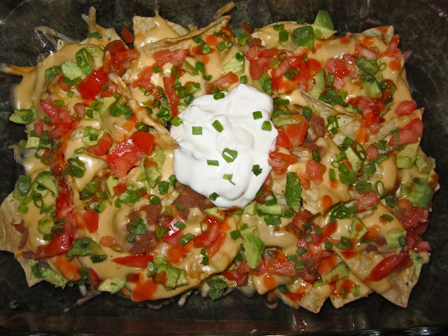 cook a mama: Game Day Nachos with Green Chili Cheddar Cheese Sauce