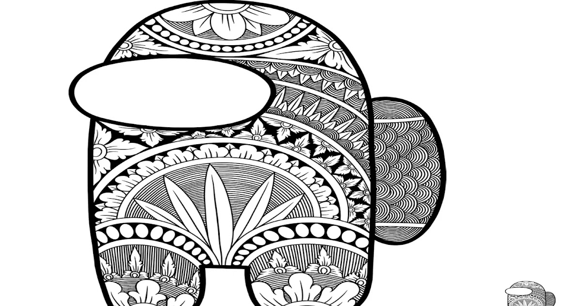 Coloring Page Of Default Among Us Mandala