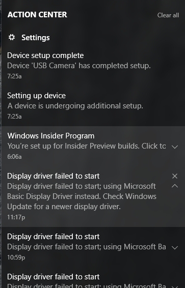 Display Driver Failed Windows 10