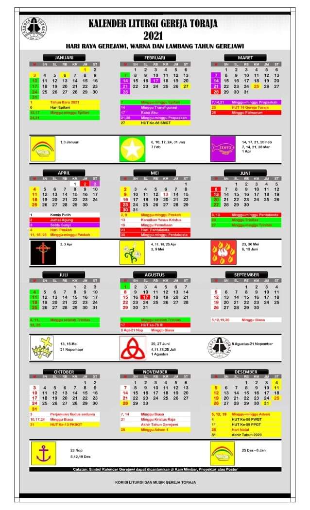 Kalender Liturgi Gereja Toraja 2021
