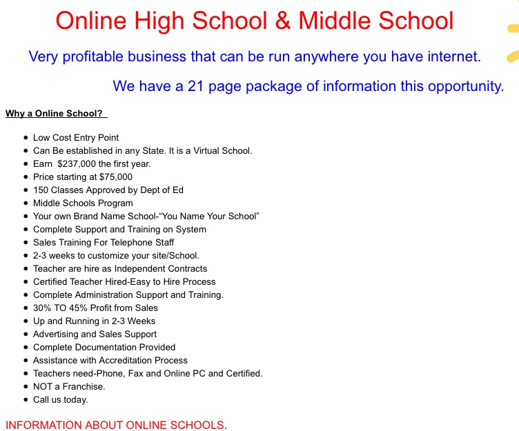 Online school options oregon