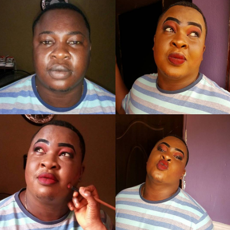 f Actor Babatunde Tayo, shares makeup photos