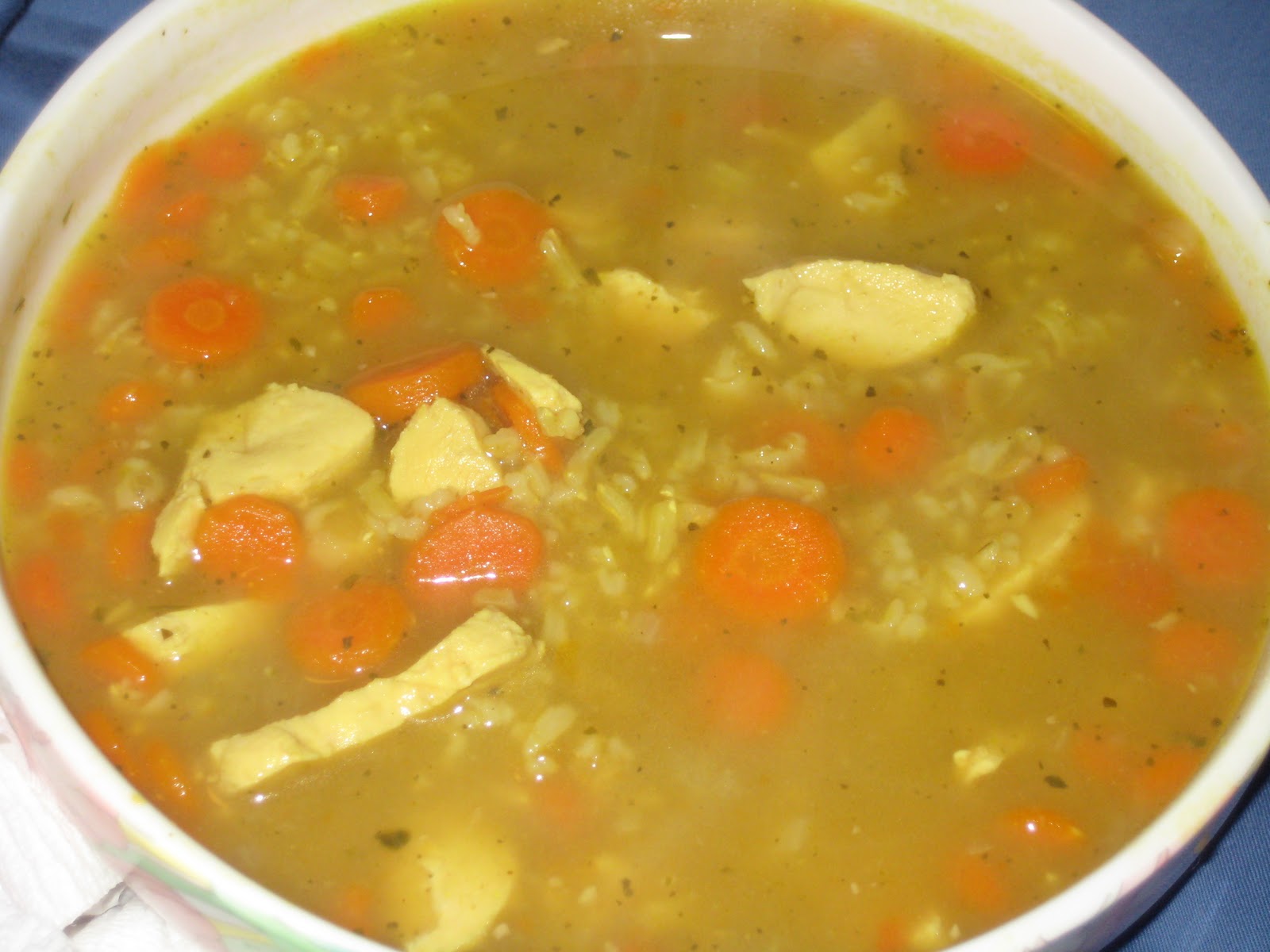 Last Night's Dinner Chicken Curry Soup with Rice