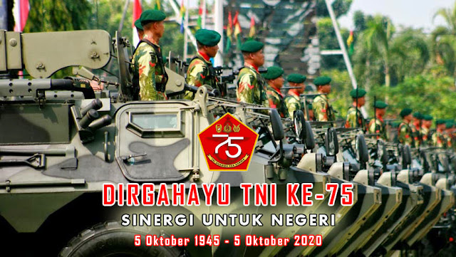 Wallpaper ucapan dirgahayu TNI ke-75 tahun 2020 terbaru