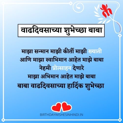 Birthday Wishes For Father In Marathi