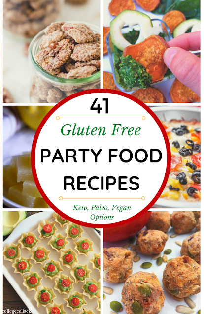 Need some #glutenfree party food recipes that will be a hit with EVERYONE? Check out this round up, which includes #keto, #vegan and #paleo options!