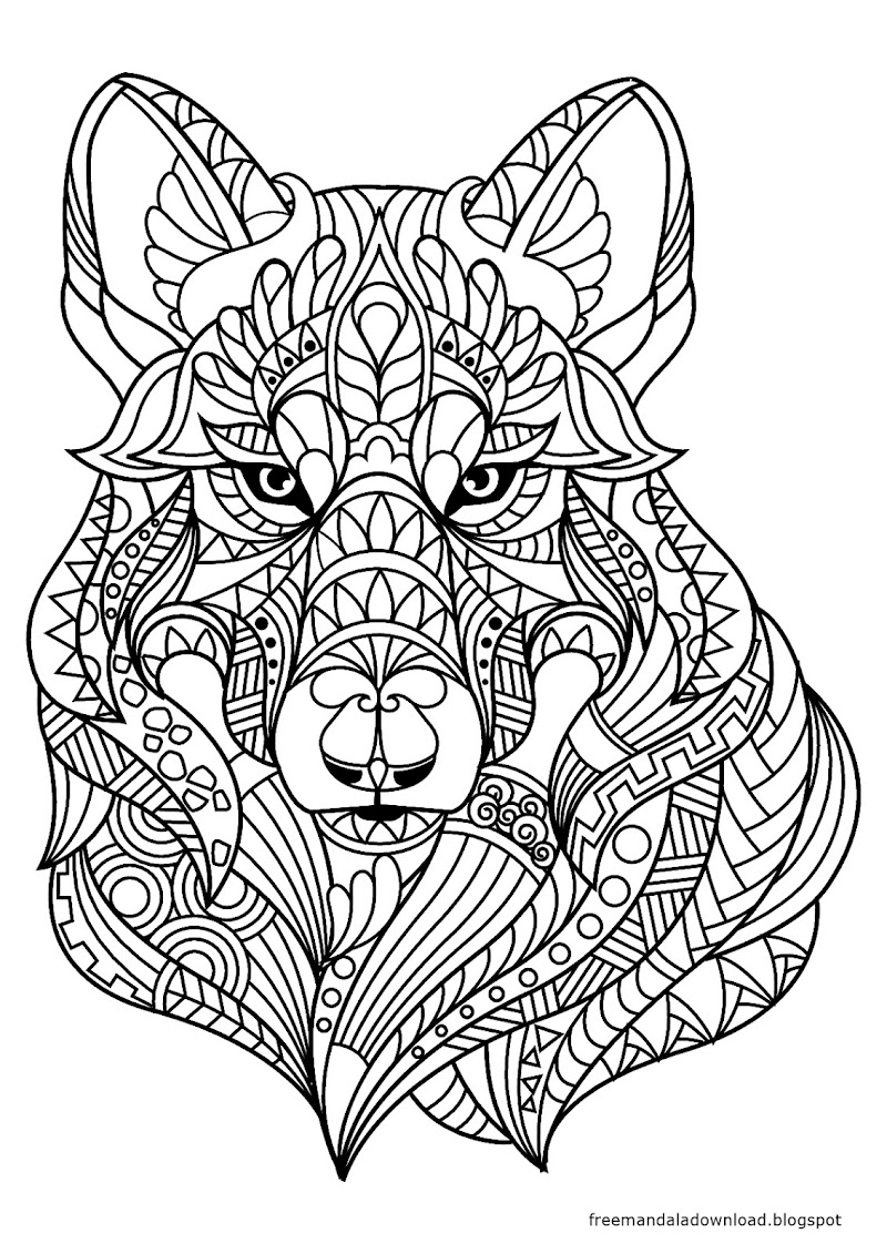 Malvorlagen Wolf Mandala zum Drucken Free Mandala