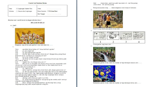 Soal ulangan harian kelas 5 SD/MI Tema 8