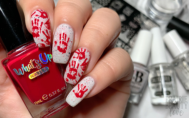 7. "Halloween Nail Art with Bloody Handprints" - wide 3