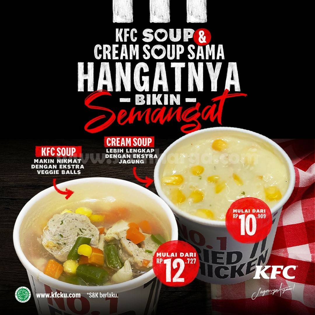 Promo KFC Soup & Cream Soup harga mulai Rp 10.000 scanharga