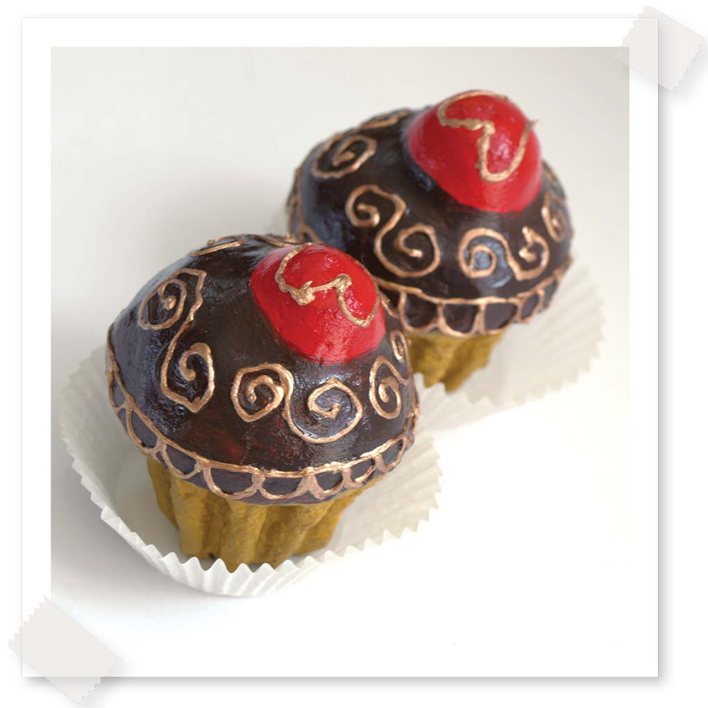 Cupcakes van papier maché DIY