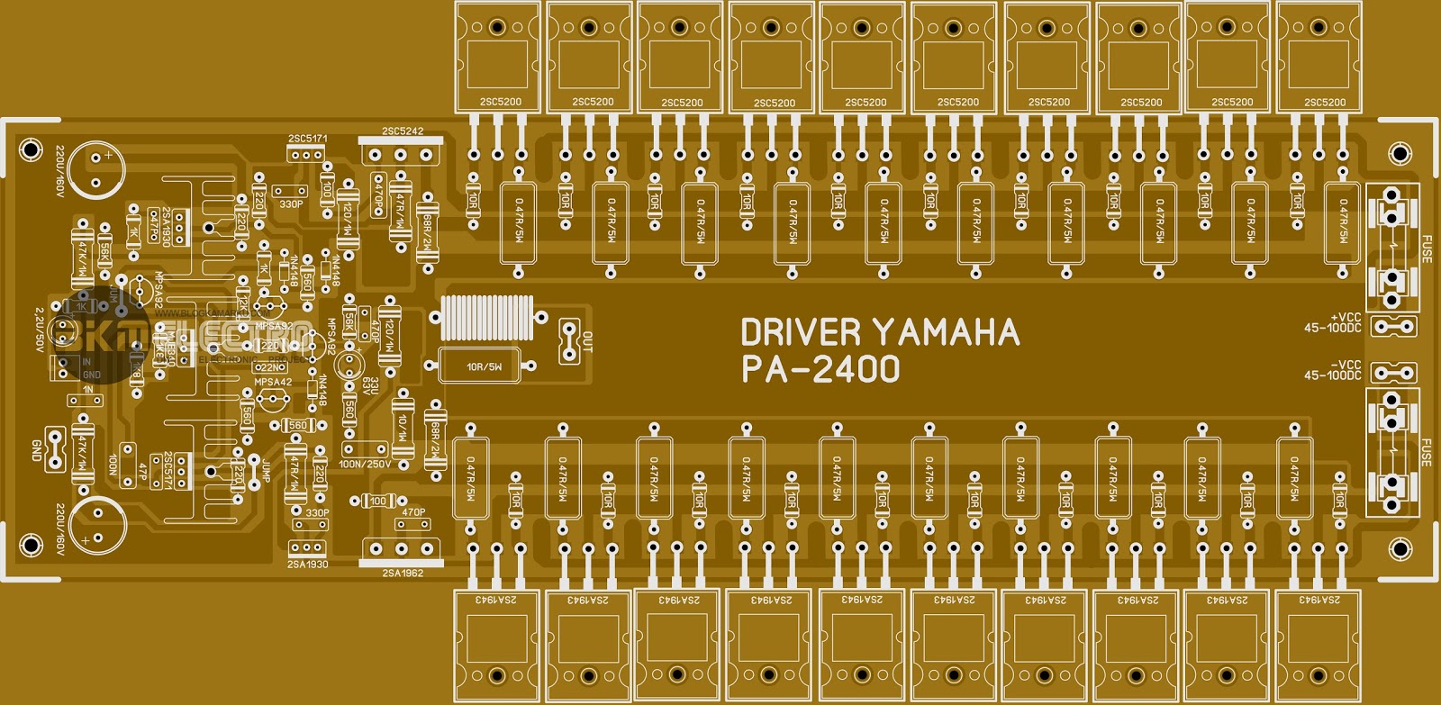 Driver Lapangan Layout PCB Power Yamaha PA 2400 – BLOGKAMARKU