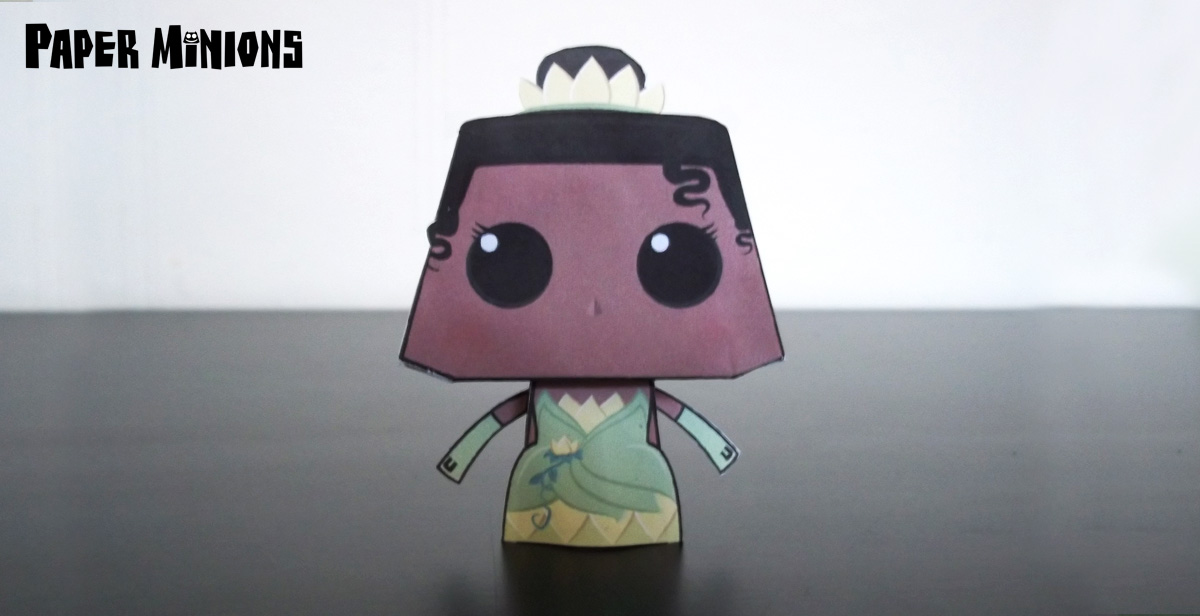 Papercraft imprimible y armable de la Princesa Tiana. Manualidades a Raudales.