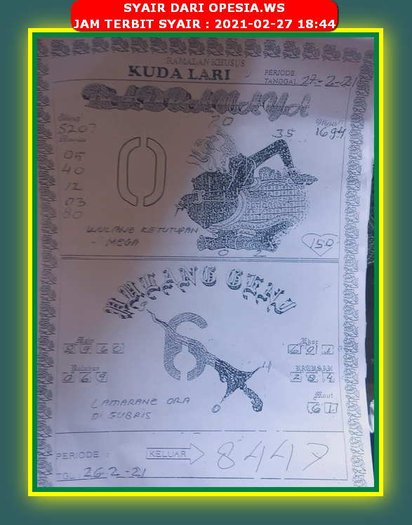 Forum Syair Hongkong 27 Februari 2021 Royal Syair