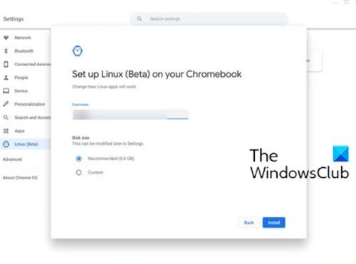 Abilita contenitore Linux su Chromebook