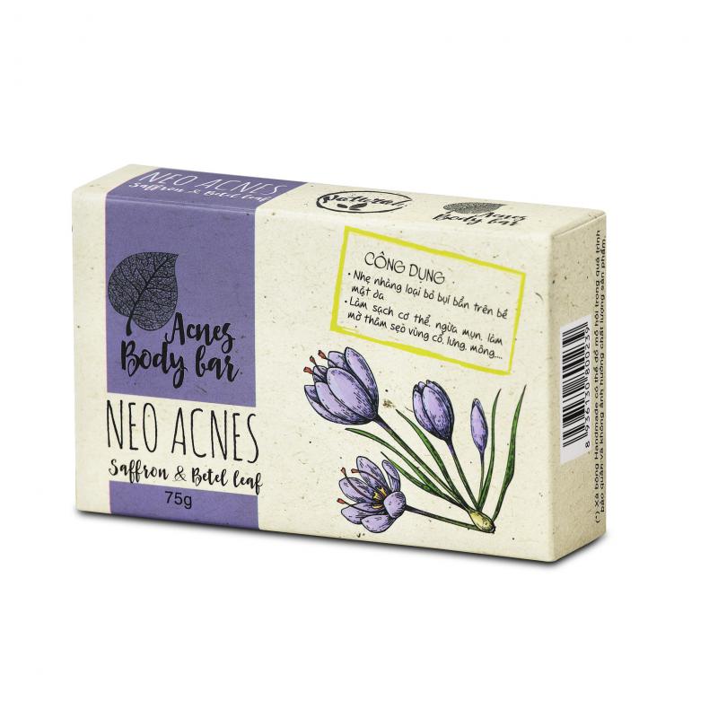 XÀ PHÒNG TRỊ MỤN LƯNG THIÊN NHIÊN SAFFRON & LÁ TRẦU KHÔNG 75G – NEO ACNES