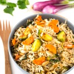Vegan fried rice with brussels sprouts | danceofstoves.com #vegan Vegan fried rice with brussels sprouts | danceofstoves.com #vegan