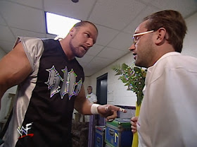 WWE / WWF - Fully Loaded 2000 -  Triple H confronts Harvey Wippleman after Wippleman kept bringing Steph flowers from Chris Jericho