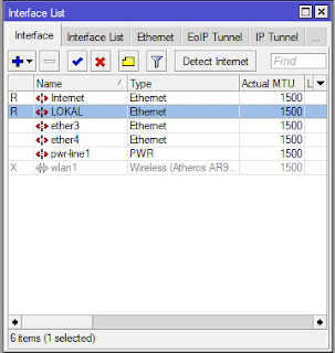 merubah interface internet dan lokal pada mikrotik