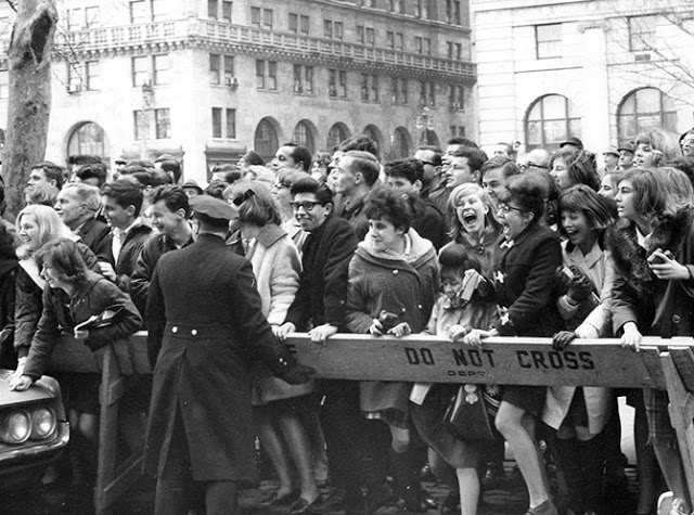 A swarm of hysterical young Beatles fans react to their arrival in New York on Feb 07, 1964. Pirate Radio and Sealand and Other stories of Rock, Radio, and Regulations. Marchmatron.com A swarm of hysterical young Beatles fans react to their arrival in New York on Feb 07, 1964. Pirate Radio and Sealand and Other stories of Rock, Radio, and Regulations. Marchmatron.com