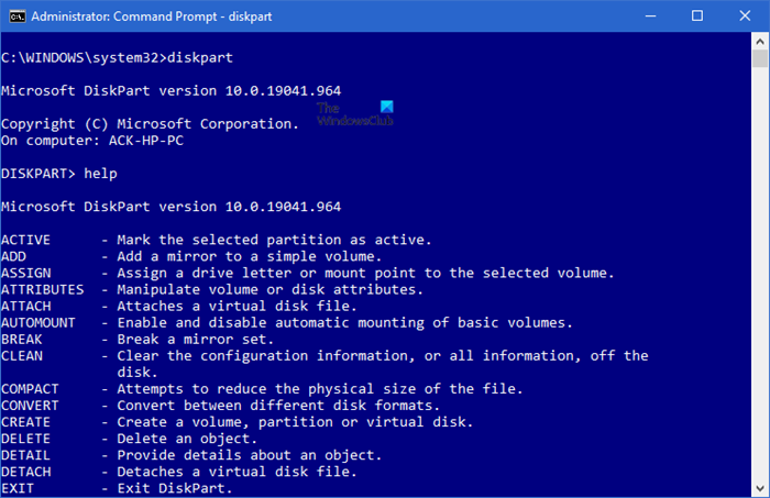 DISKPART และ FSUTIL