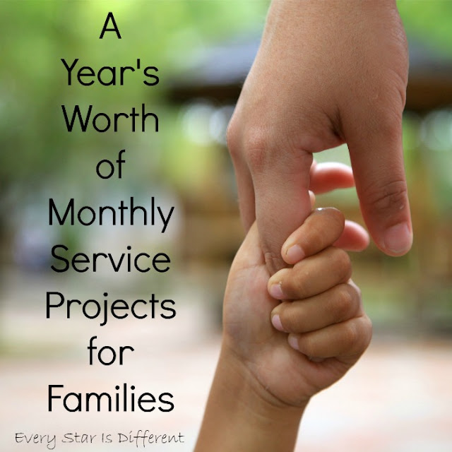 A year's worth of monthly service projects for families.