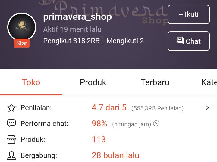 primavera_shop Supplier Shopee Terbaik Kategori Fashion Muslim