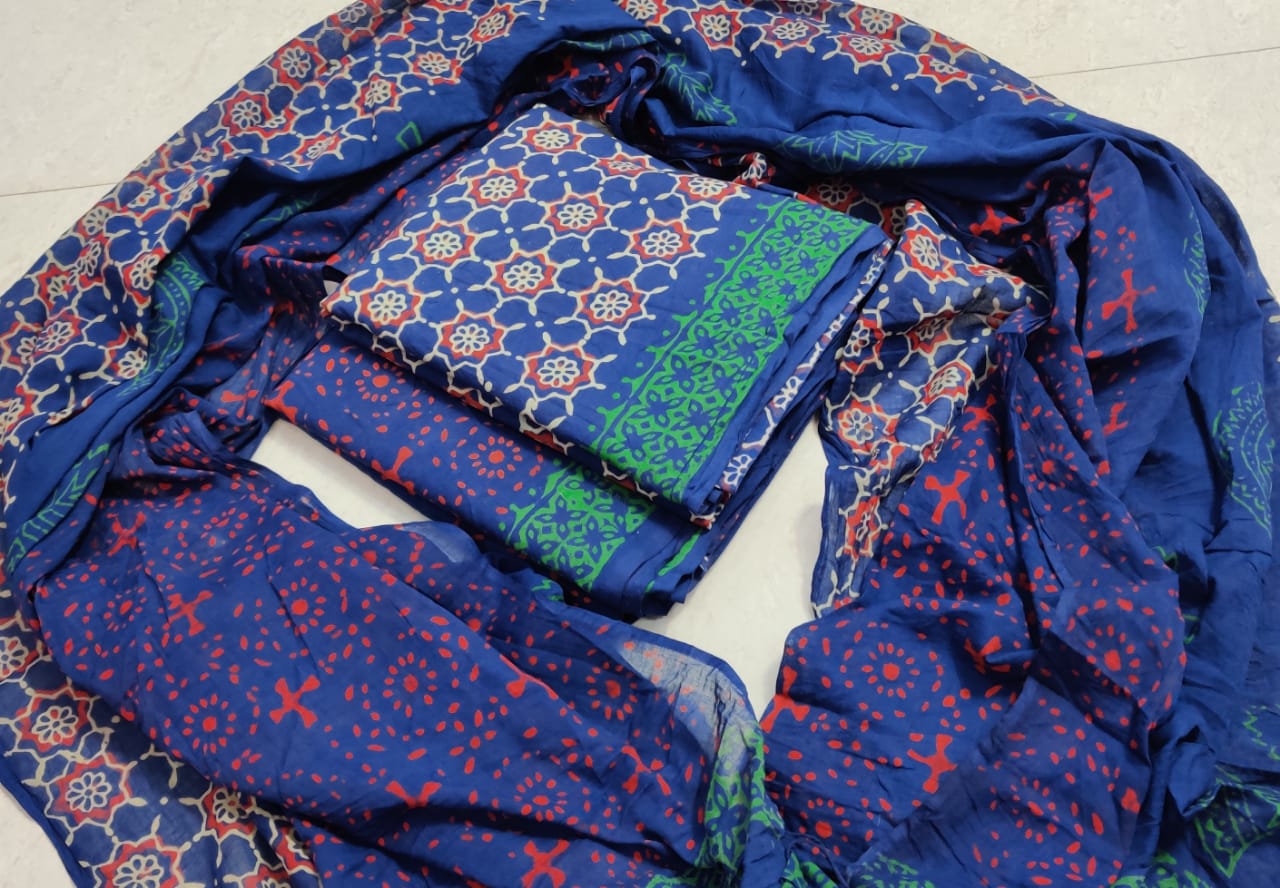 Block printed cotton suits