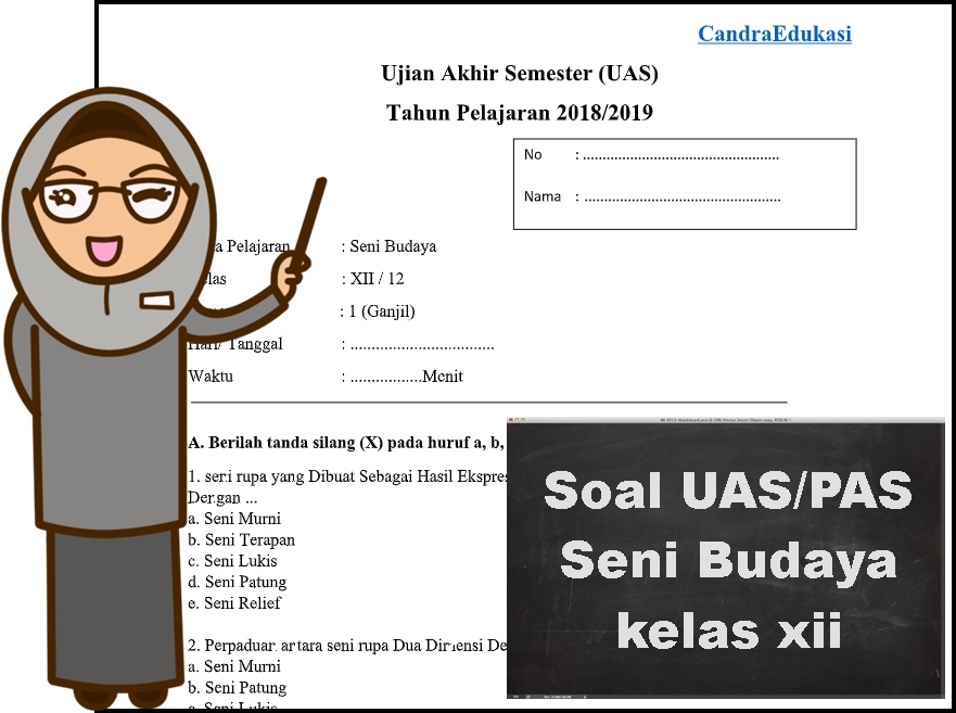 Soal UAS Seni Budaya Kelas XII Semester 1 Kurikulum 2013