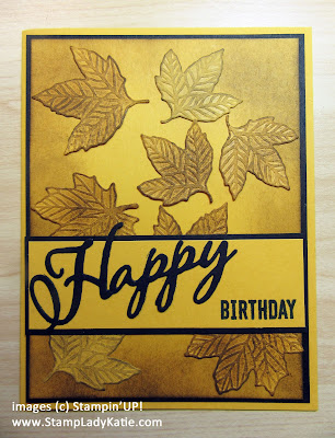 Fall Cards made with Stampin'UP!'s Gathered Leaves Dies and distressed by inking the embossing die