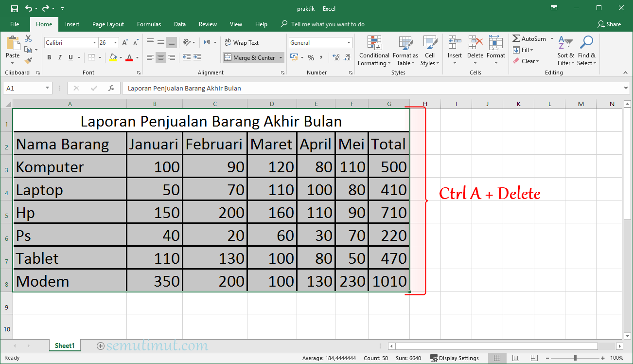 Cara Membuat Tabel Di Excel Berwarna Otomatis Mudah Semutimut Riset