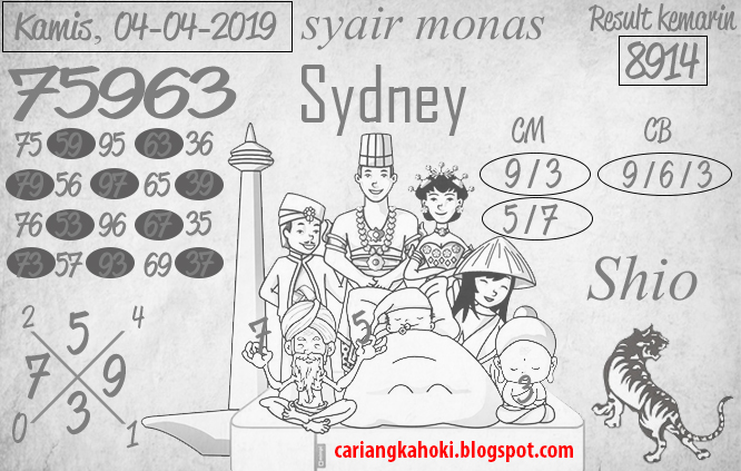 SYAIR MONAS SYAIR TOGEL SYDNEY 04042019 Cari Angka Hoki