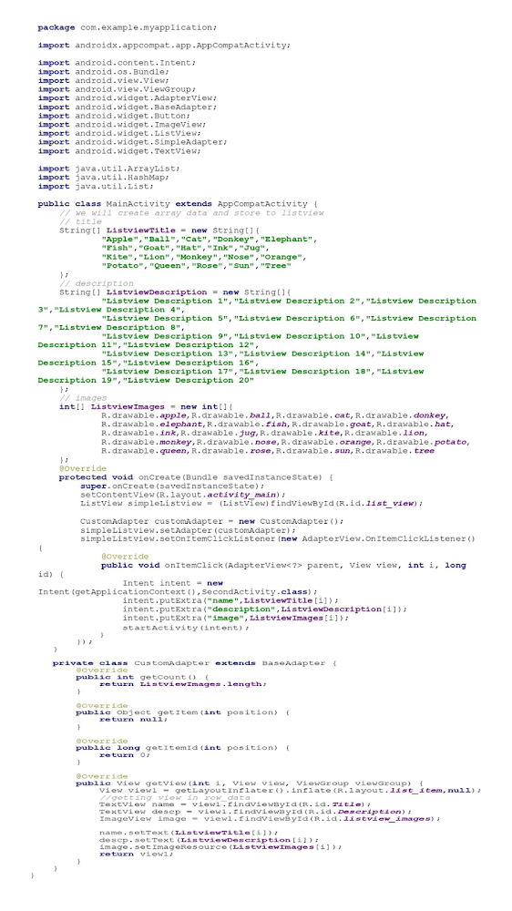 android studio listview display column of double items android studio listview display column of double items