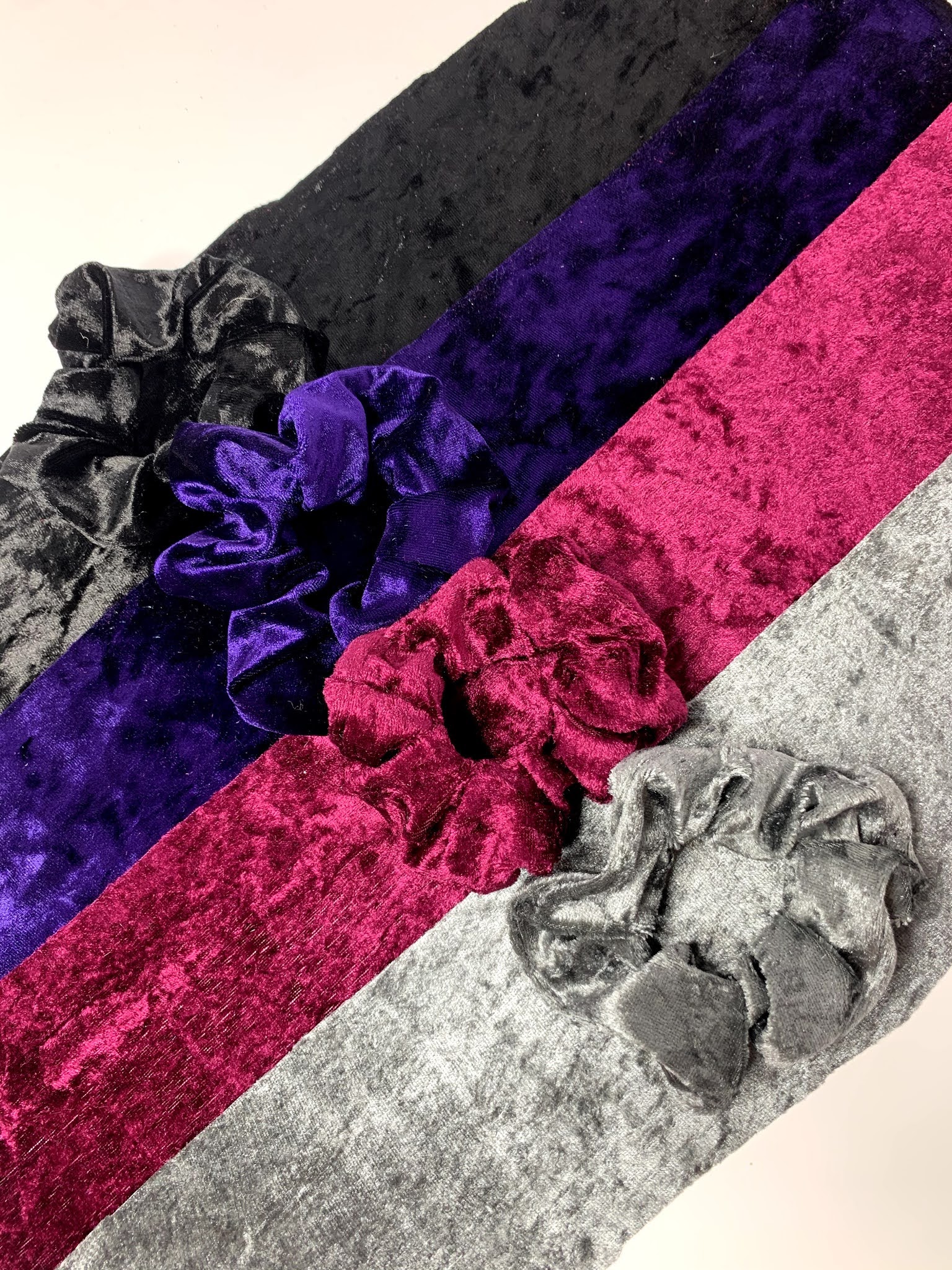 Sammi's Scrunchies Velvet Scrunchies Sammi's Scrunchies Velvet Scrunchies Lined Up